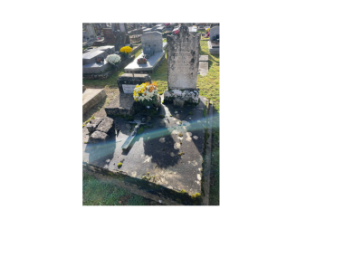 Tombe de Jean GONNEAU, Jeanne GAUDIAU et Charles COCHET au cimetière de Luzy
