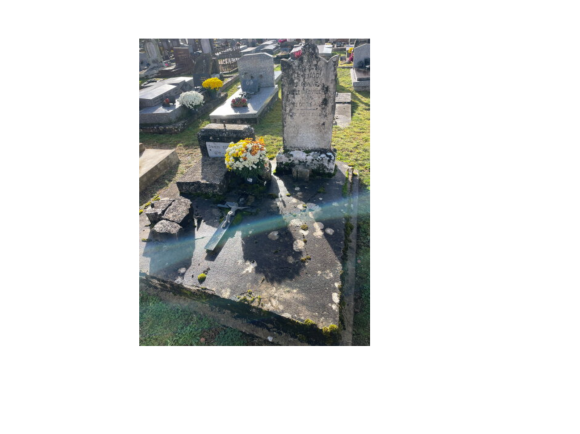 Tombe de Jean GONNEAU, Jeanne GAUDIAU et Charles COCHET au cimetière de Luzy