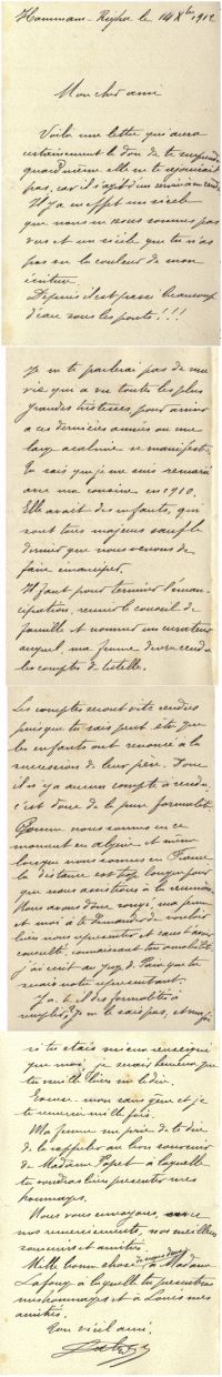 Lettre à Emiland Popet